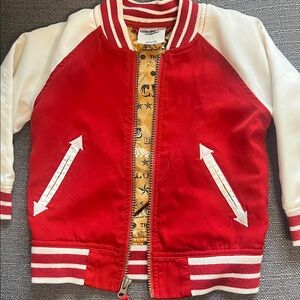 Oshkosh Kids Red and White Varsity Jacket 2T